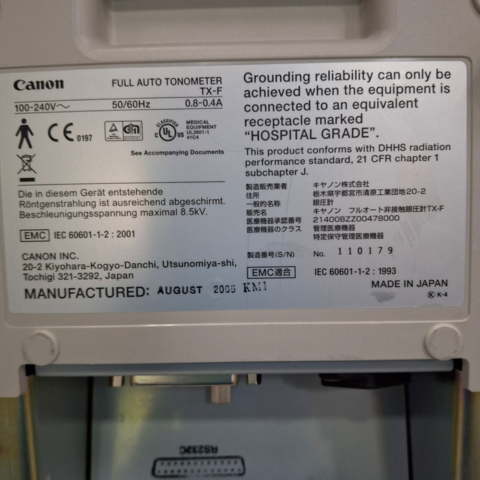 Canon USA TX-F Full Auto Tonometer