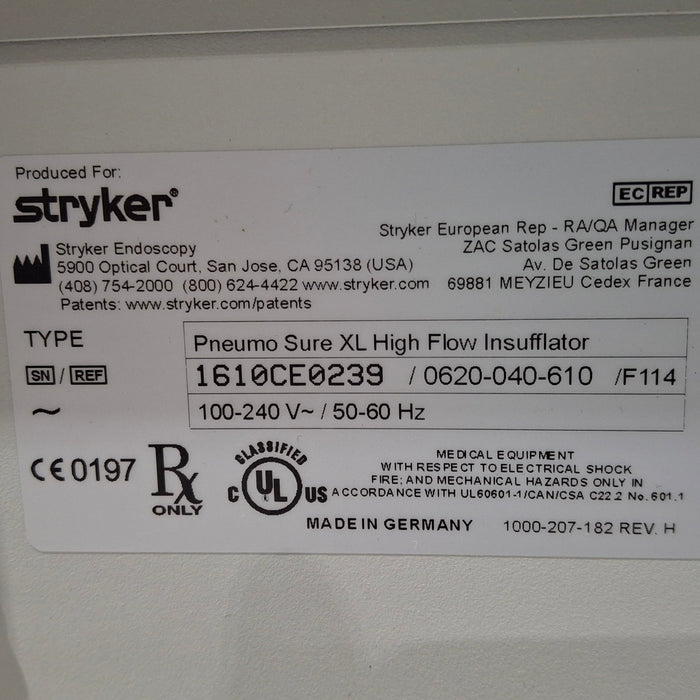 Stryker 620-040-610 Pneumo Sure XL High Flow Insufflator