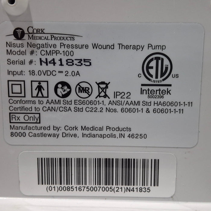 Cork Medical, LLC. NISUS Negative Pressure Wound Therapy Pump