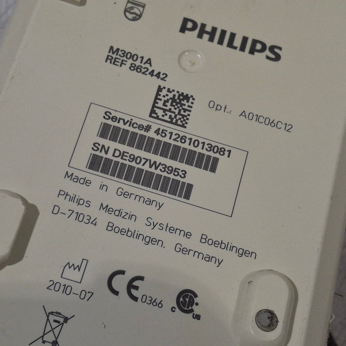 Philips M3001A-A01C06C12 Fast SpO2, NIBP, 12 lead ECG, Temp, IBP MMS Module