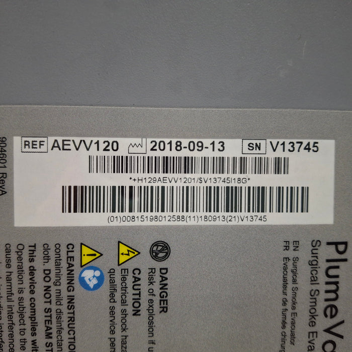 Zimmer PlumeVac AEVV120 Surgical Smoke Evacuator