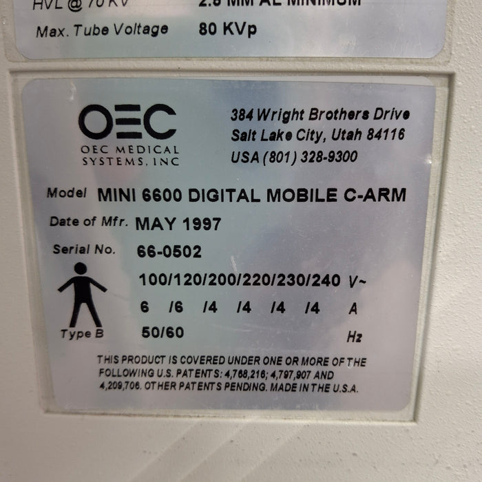 OEC Medical Systems Mini 6600 C-Arm