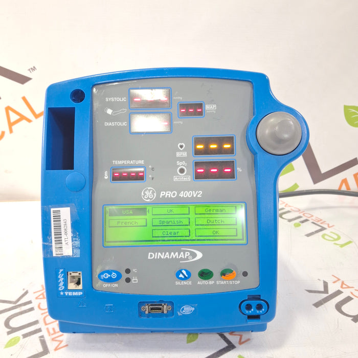 GE Healthcare GE Healthcare Dinamap Pro 400V2 Vital Signs Monitor Patient Monitors reLink Medical