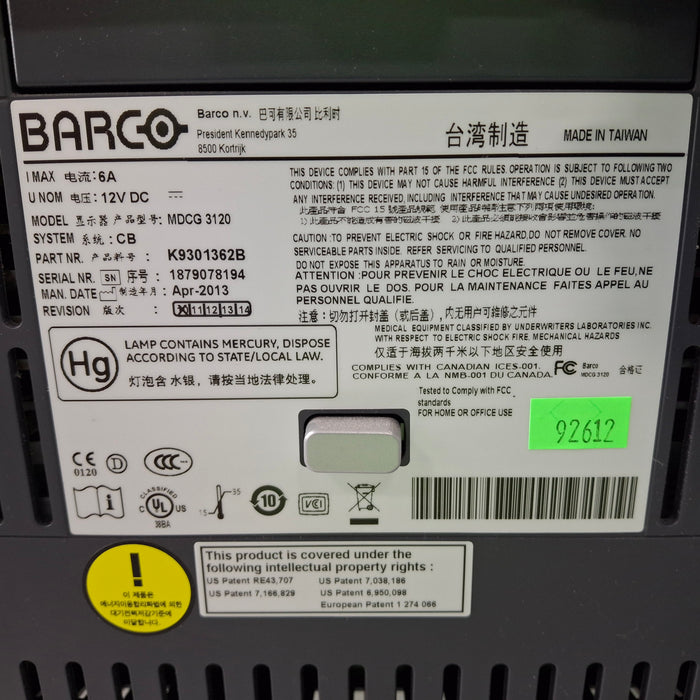 Barco MDCG-3120 Coronis 21" Grayscale Monitor