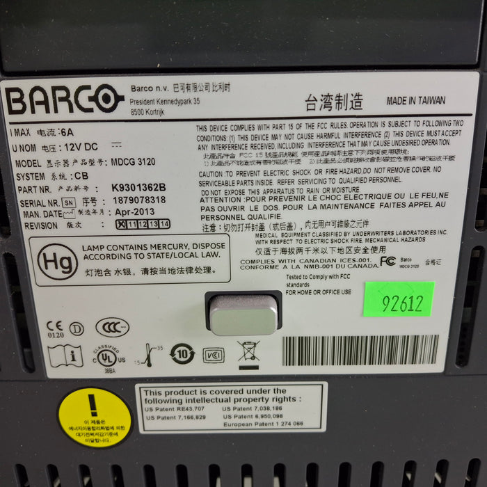 Barco MDCG-3120 Coronis 21" Grayscale Monitor