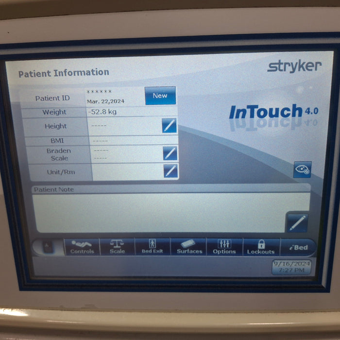 Stryker InTouch 2141 Critical Care Hospital Bed