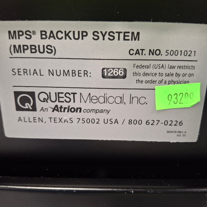 Quest Medical Quest Medical MPBUS MPS Backup System Cardiology reLink Medical