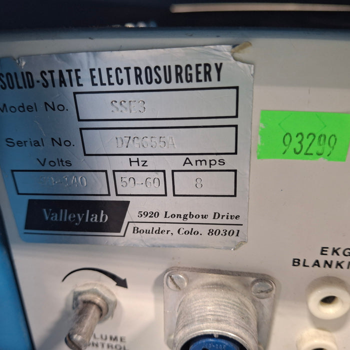 Valleylab SSE3B Solid State Electrosurgery Unit