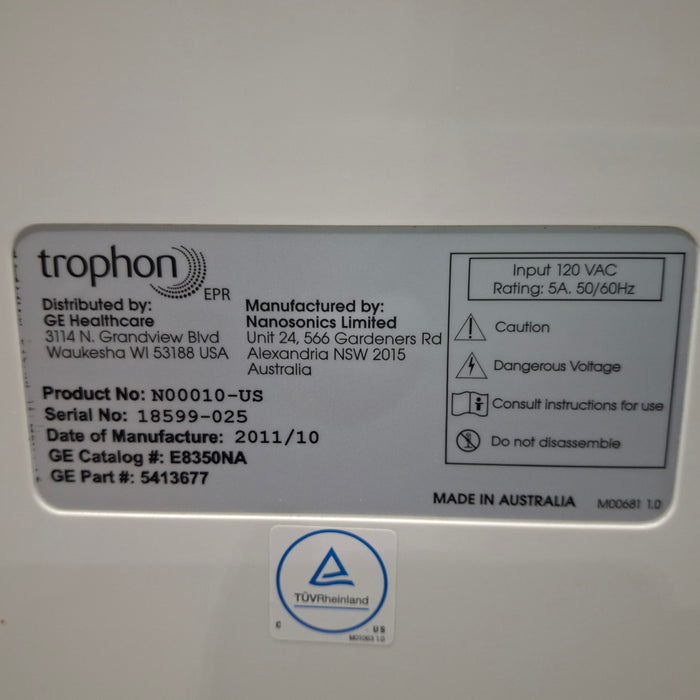 NanoSonics Trophon EPR High Level Disinfection