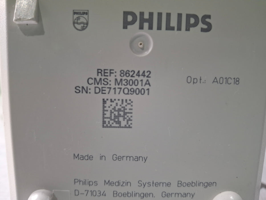 Philips M3001A-A01C18 Fast SpO2, NIBP, 12 lead ECG, Temp, IBP MMS Module