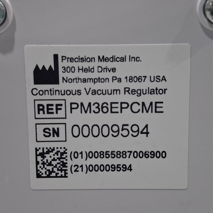 Precision Medical PM3600 Continuous Line Vacuum Regulator