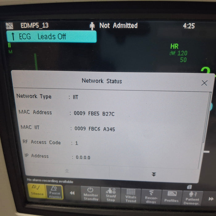 Philips Intellivue MP5 - ECG, Fast SpO2, NIBP Patient Monitor