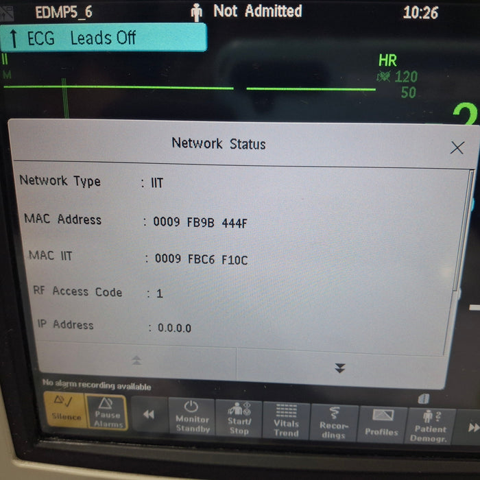 Philips Intellivue MP5 - ECG, Fast SpO2, NIBP Patient Monitor