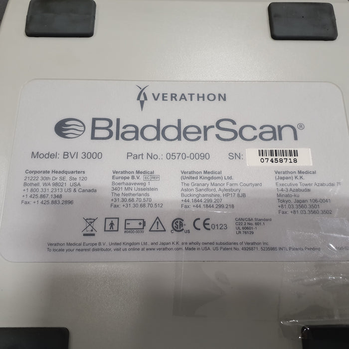 Verathon Medical, Inc BladderScan BVI 3000 Bladder Scanner