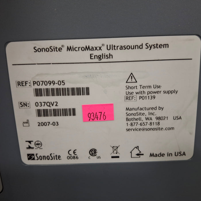 Sonosite Micromaxx Portable Ultrasound