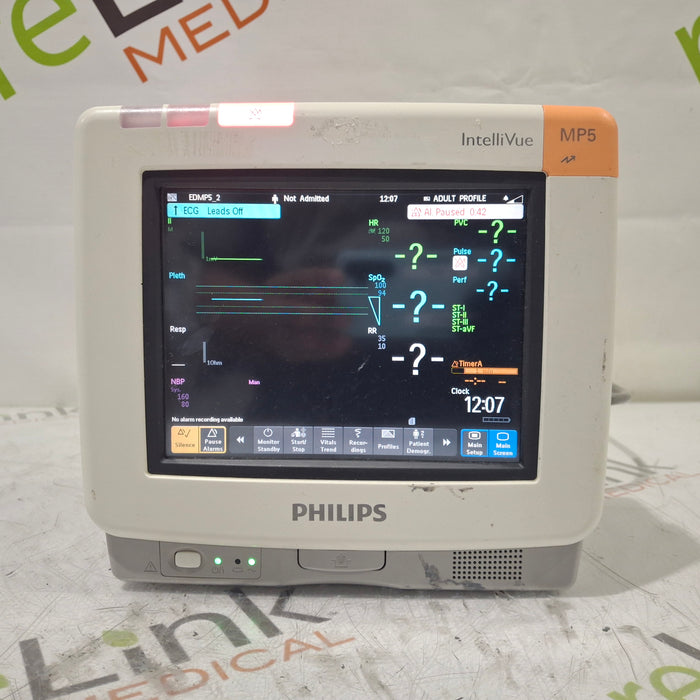 Philips Intellivue MP5 - ECG, Fast SpO2, NIBP Patient Monitor