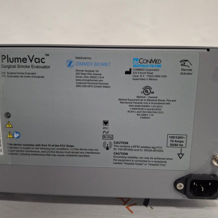 Zimmer PlumeVac AEVV120 Surgical Smoke Evacuator