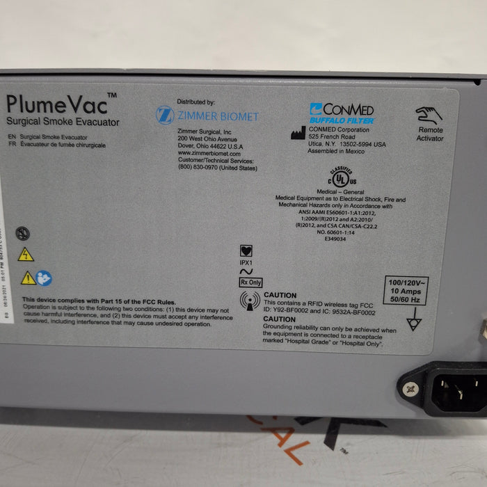 Zimmer PlumeVac AEVV120 Surgical Smoke Evacuator