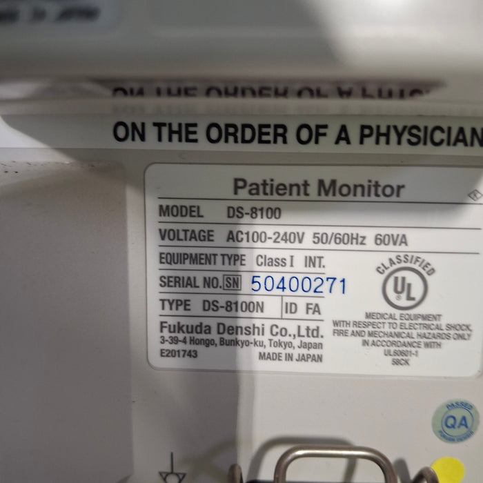 Fukuda Denshi Dynascope DS-8100 Patient Monitor