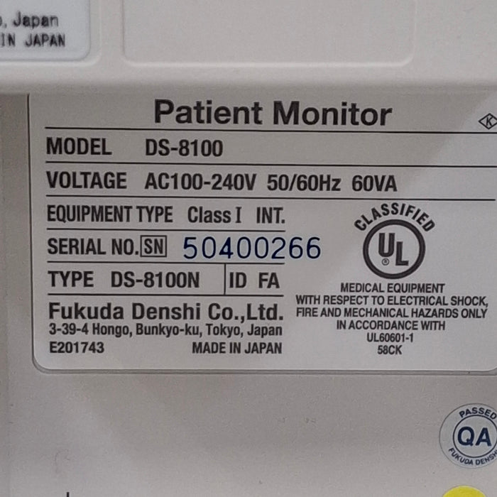 Fukuda Denshi Dynascope DS-8100 Patient Monitor