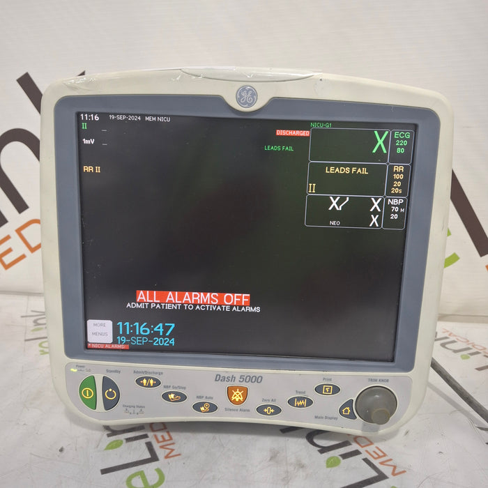 GE Healthcare Dash 5000 - Masimo SpO2 Patient Monitor