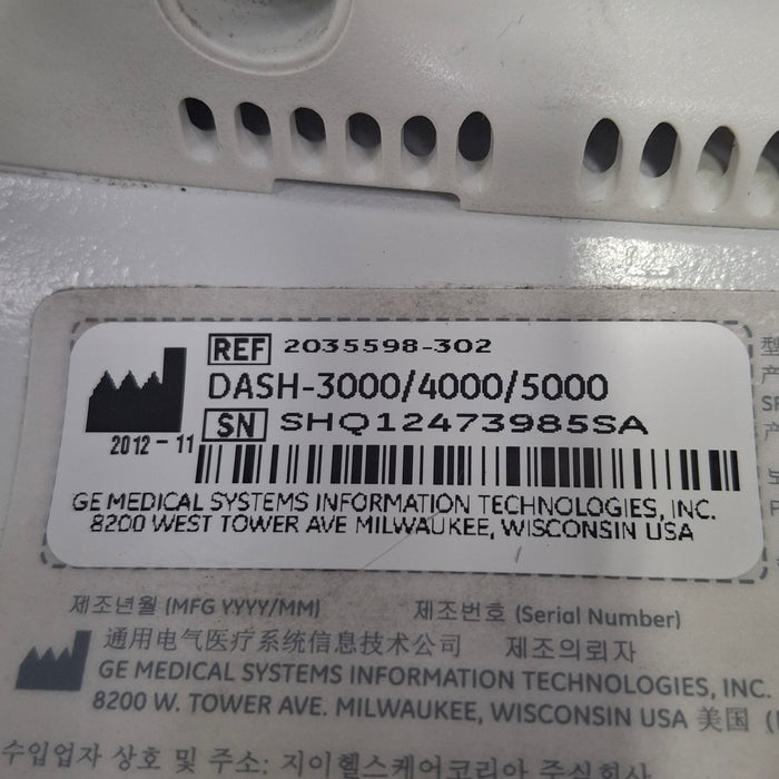 GE Healthcare Dash 5000 - Masimo SpO2 Patient Monitor