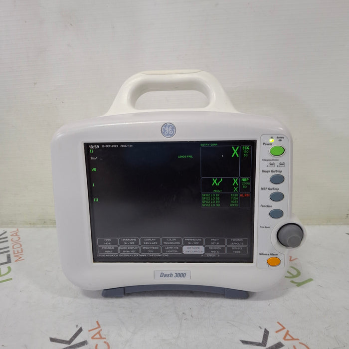 GE Healthcare Dash 3000 - Masimo SpO2 Patient Monitor