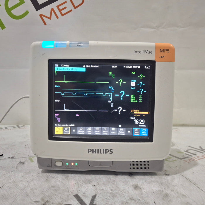 Philips Intellivue MP5 - ECG, Fast SpO2, NIBP Patient Monitor