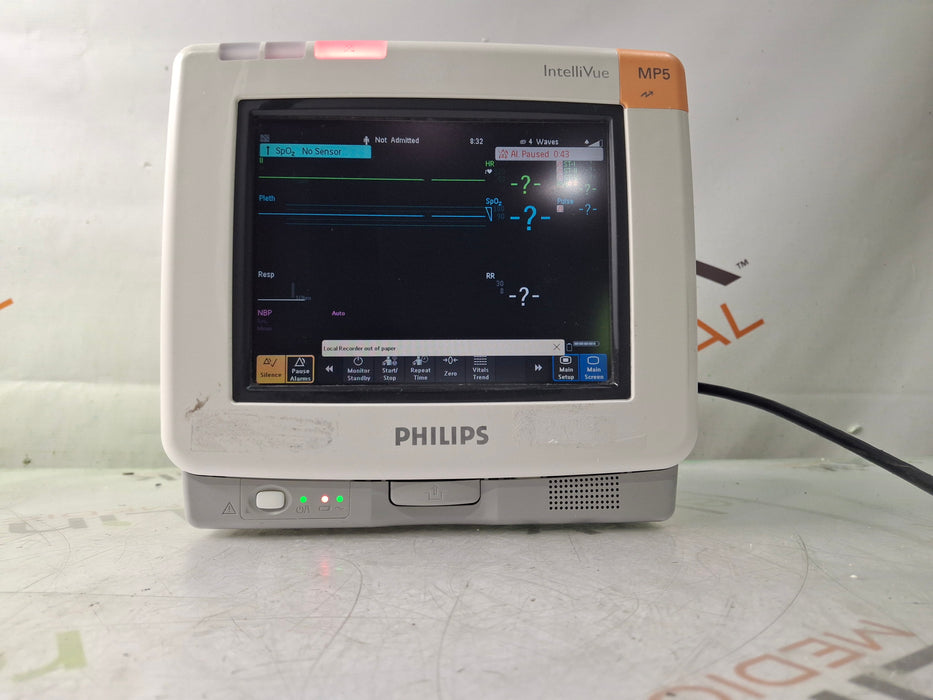 Philips Intellivue MP5 - ECG, Fast SpO2, NIBP Patient Monitor