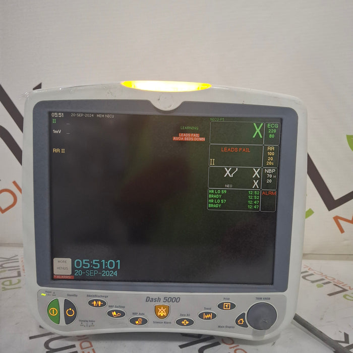 GE Healthcare Dash 5000 - Masimo SpO2 Patient Monitor