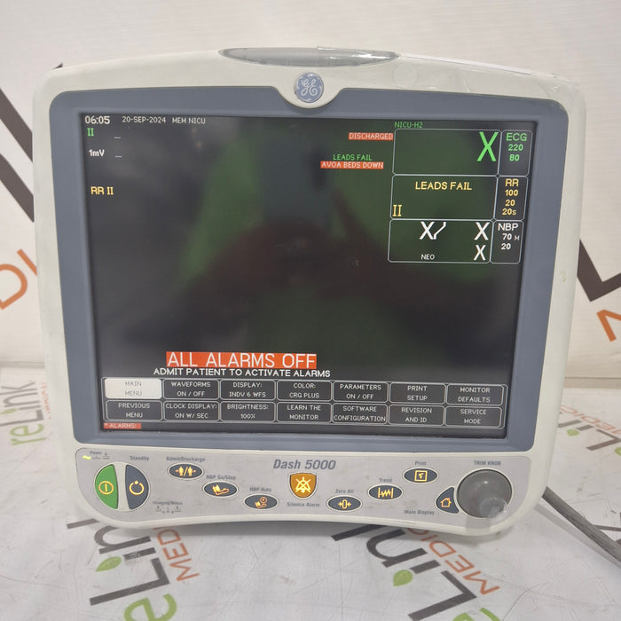 GE Healthcare Dash 5000 - Masimo SpO2 Patient Monitor