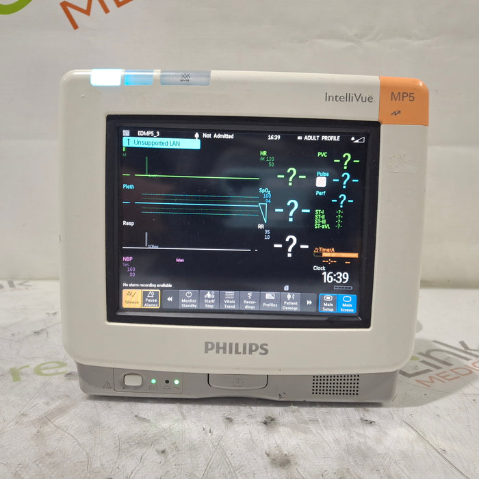 Philips Intellivue MP5 - ECG, Fast SpO2, NIBP Patient Monitor