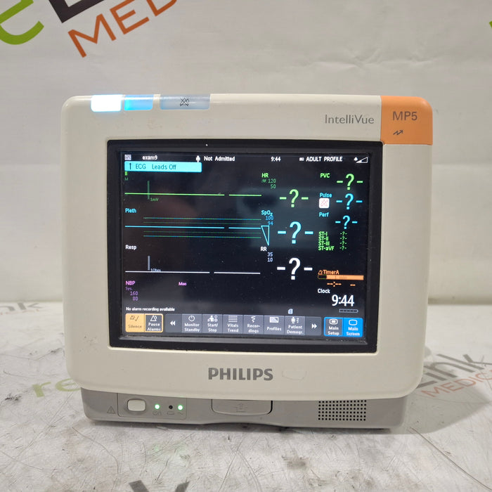 Philips Intellivue MP5 - ECG, Fast SpO2, NIBP Patient Monitor