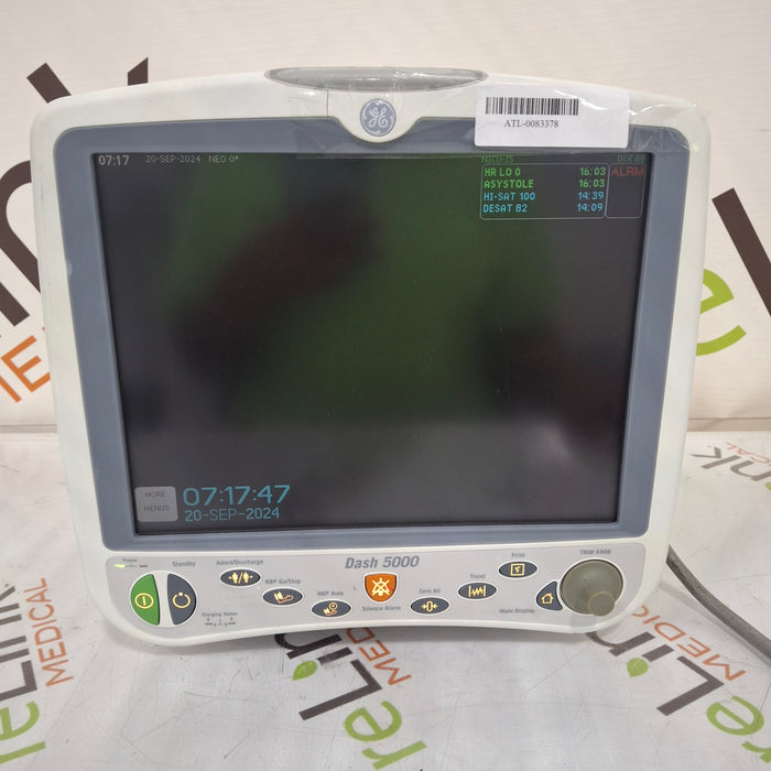 GE Healthcare Dash 5000 - Masimo SpO2 Patient Monitor