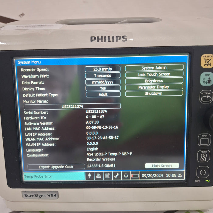 Philips SureSigns VS4 Vital Signs Monitor