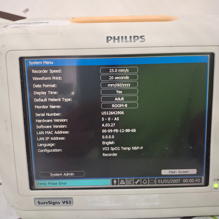 Philips Suresigns VS3 Vital Signs Monitor