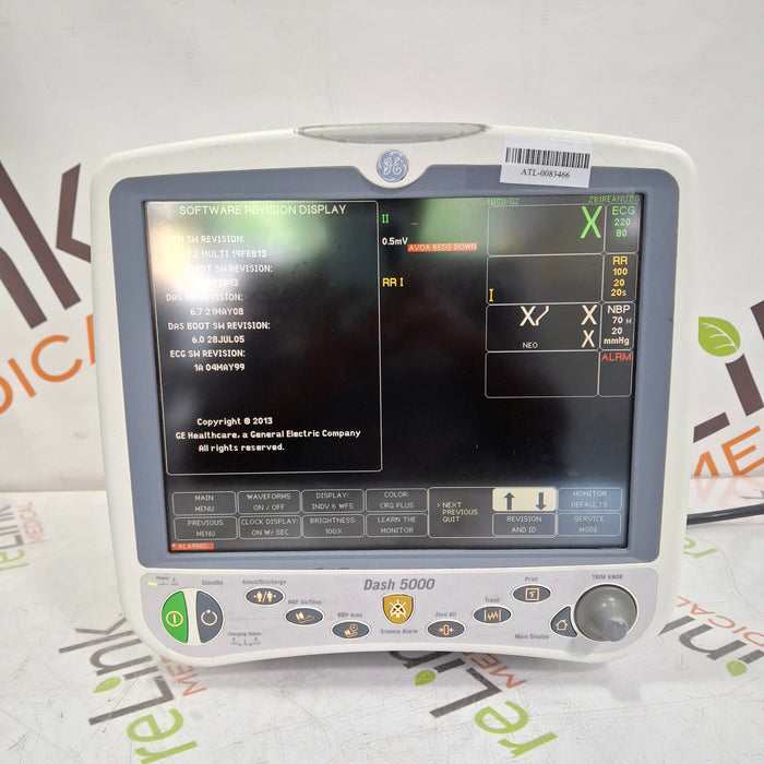 GE Healthcare Dash 5000 - Masimo SpO2 Patient Monitor