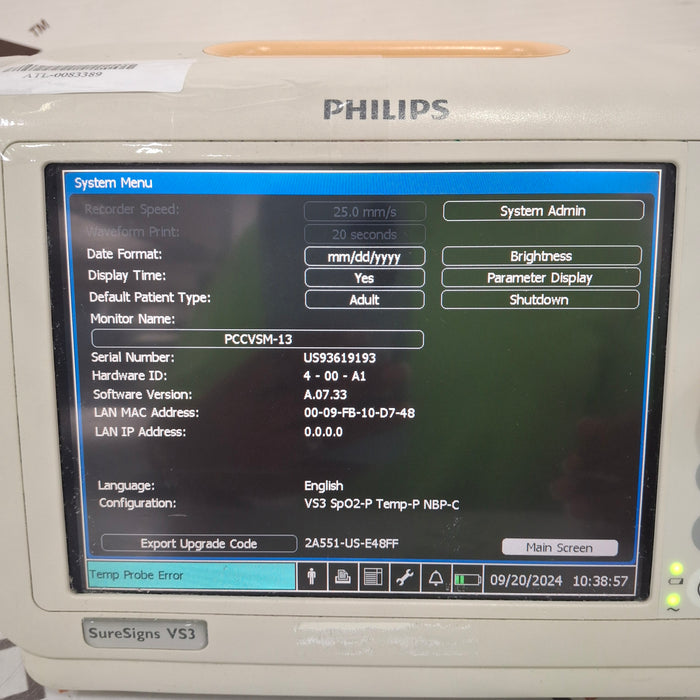 Philips Suresigns VS3 Vital Signs Monitor