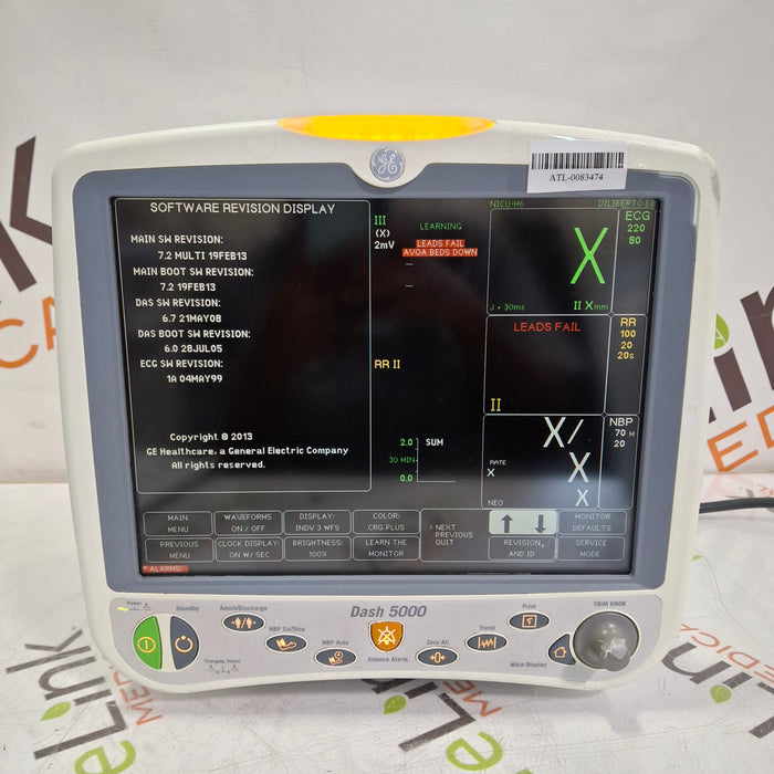 GE Healthcare Dash 5000 - Masimo SpO2 Patient Monitor