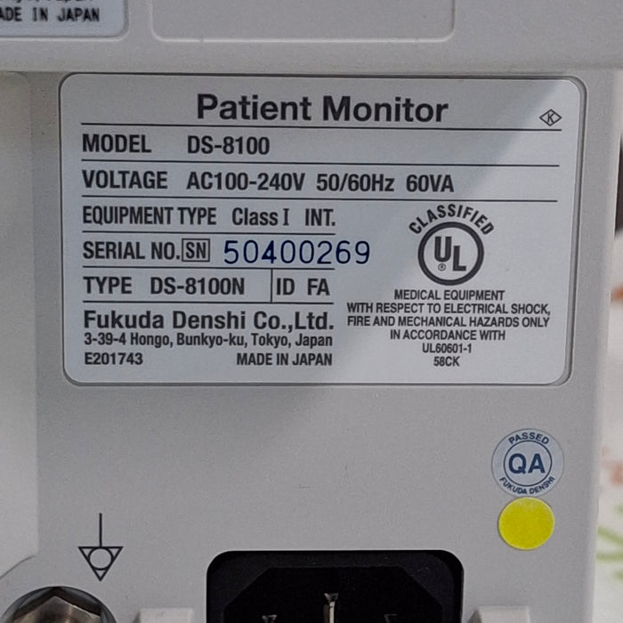 Fukuda Denshi Dynascope DS-8100 Patient Monitor