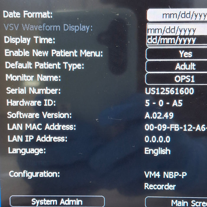 Philips SureSigns VM4 Vital Signs Monitor