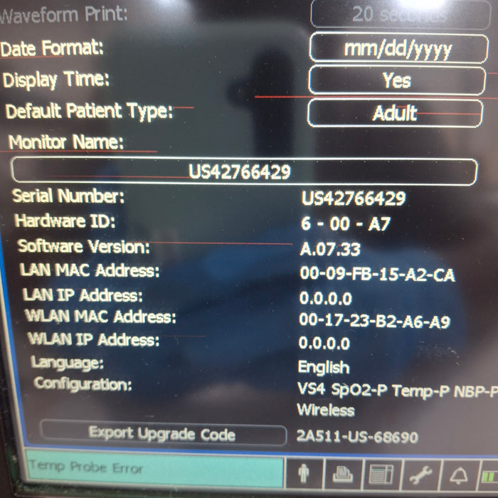 Philips SureSigns VS4 Vital Signs Monitor