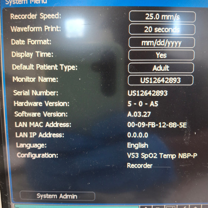 Philips Suresigns VS3 Vital Signs Monitor