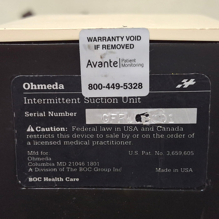 Ohmeda Medical 200 Intermittent Suction Unit