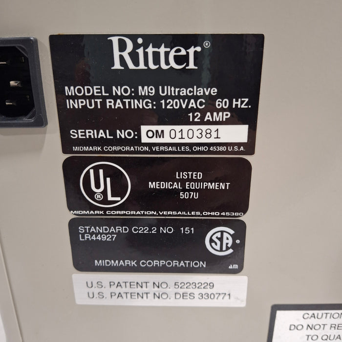 Ritter M9-001 UltraClave Autoclave Sterilizer