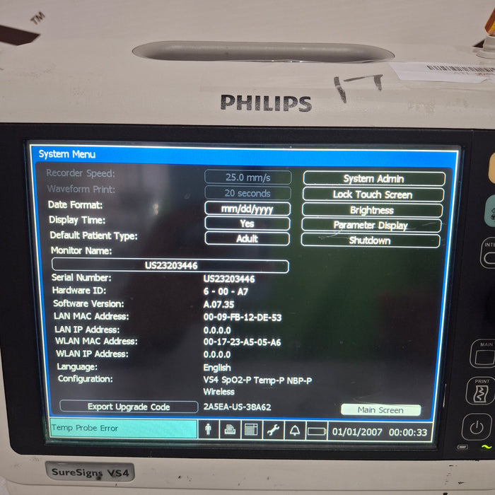 Philips SureSigns VS4 Vital Signs Monitor