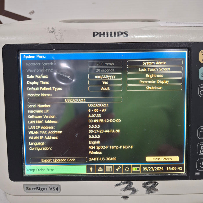 Philips SureSigns VS4 Vital Signs Monitor