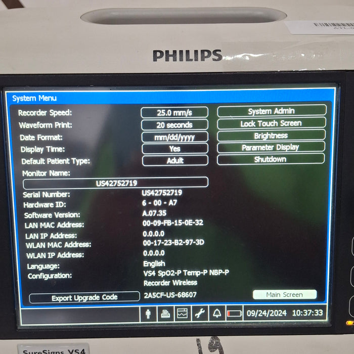 Philips SureSigns VS4 Vital Signs Monitor