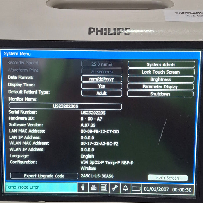 Philips SureSigns VS4 Vital Signs Monitor