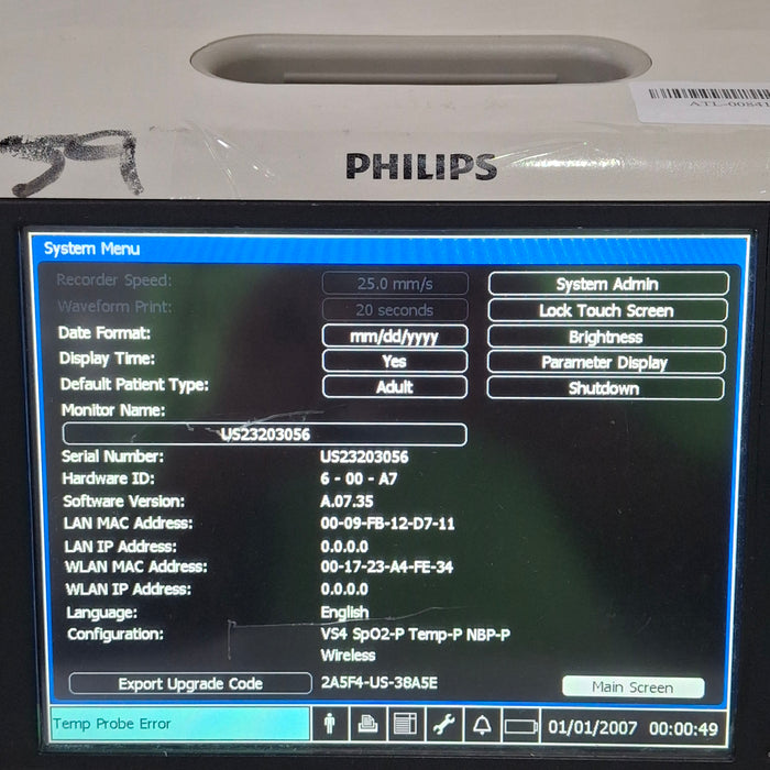 Philips SureSigns VS4 Vital Signs Monitor